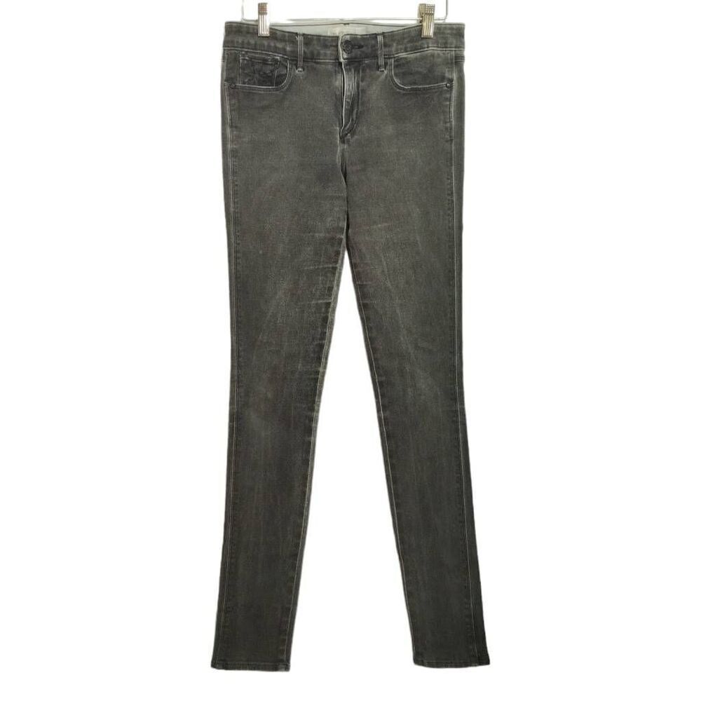Habitual Eve Hi Rise Skinny Coated Jeans Stretchy Sz 27 Gray Black Licorice
